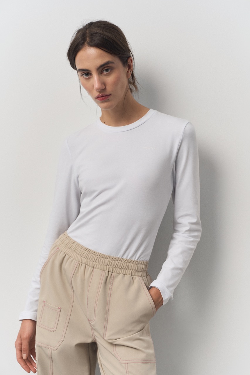 Лонгслив Женский (XL, Белый)