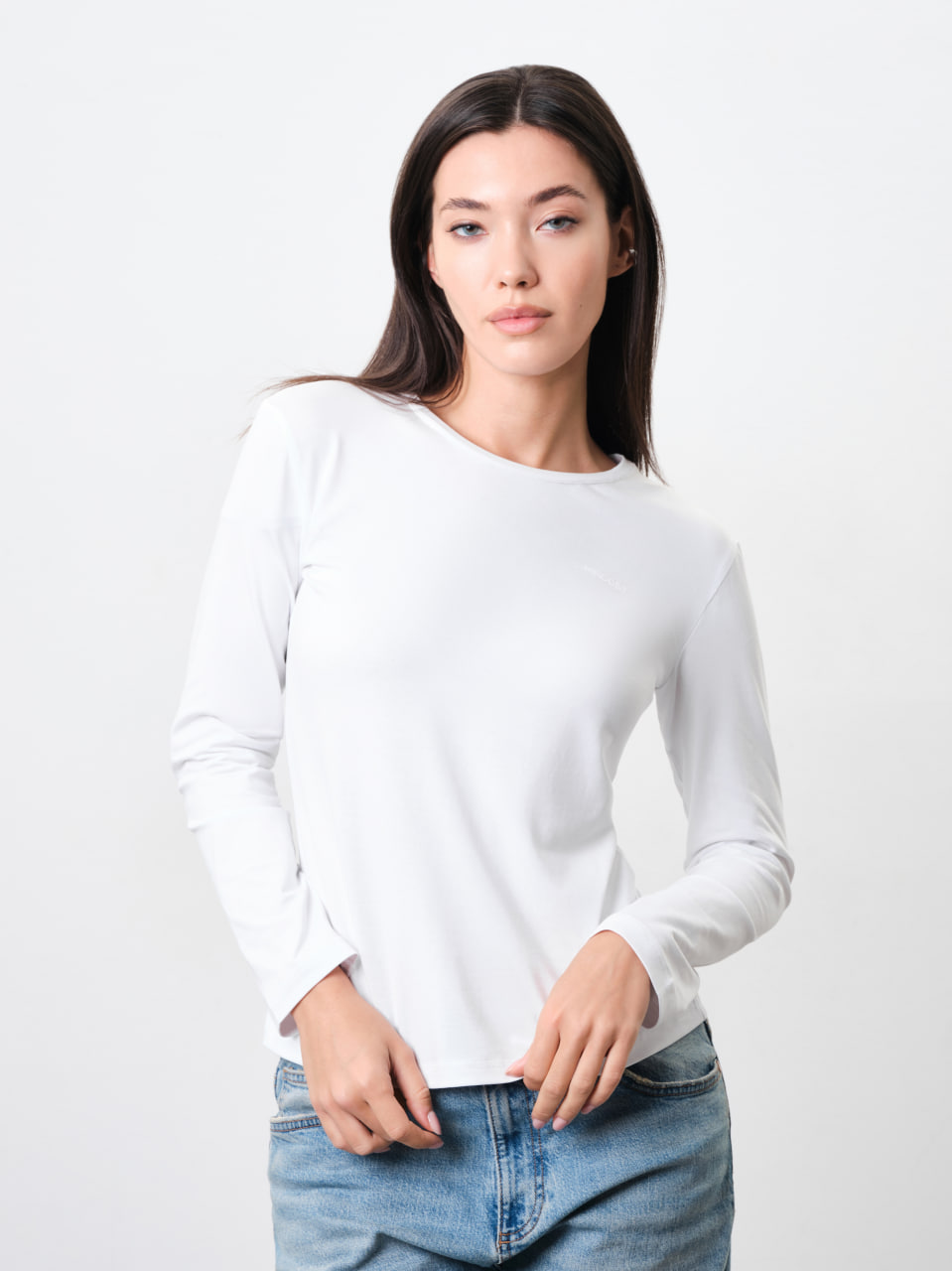 Лонгслив Женский (XL, Белый)