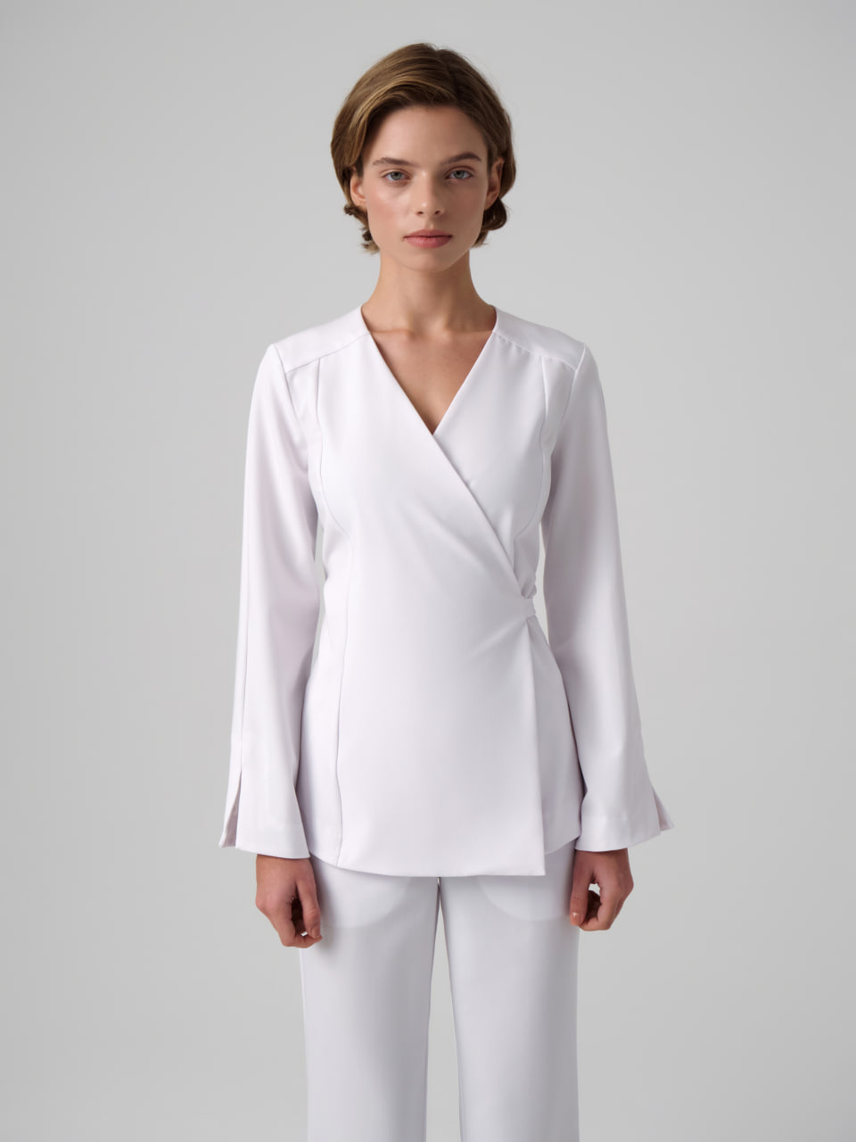 Топ Кимоно с длинным рукавом (XL, Белый)