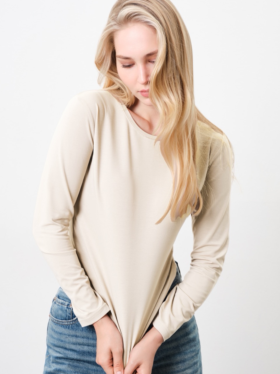 Лонгслив Женский (XL, Айвори)