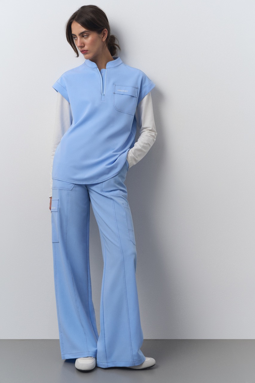 Брюки Сутура с контрастным швом (XL, Классический голубой)