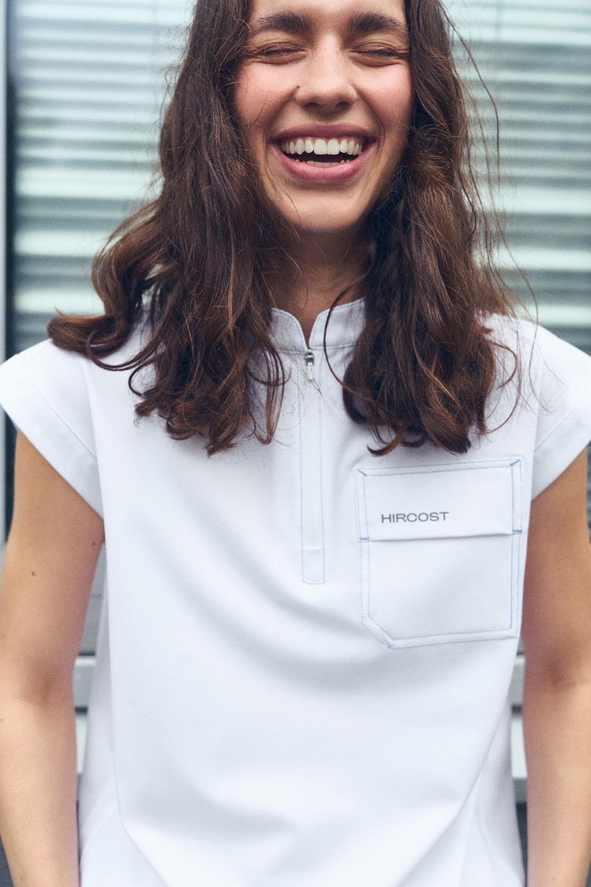 Топ Сутура с контрастным швом (L, Белый)