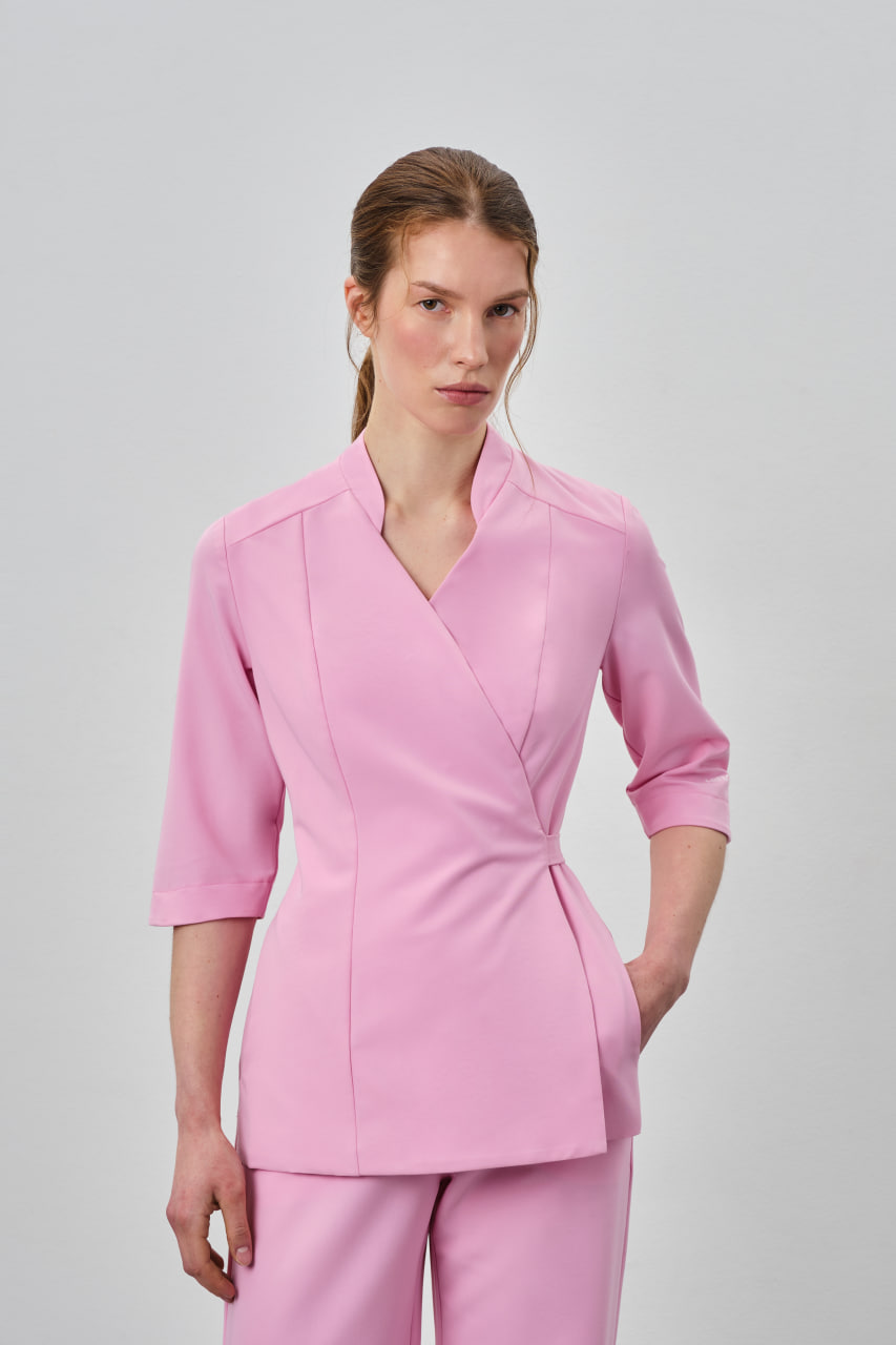 Топ Кимоно со стойкой (XL, Светло-розовый)