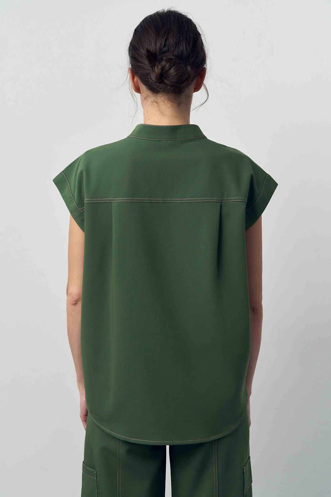 Топ Сутура с контрастным швом (2XL, Кипарис)
