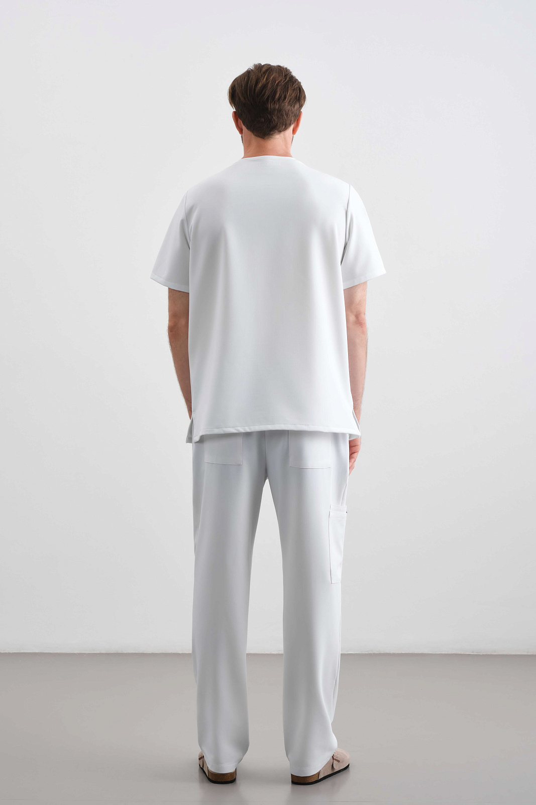 Брюки свободные мужские (3XL, Белый)