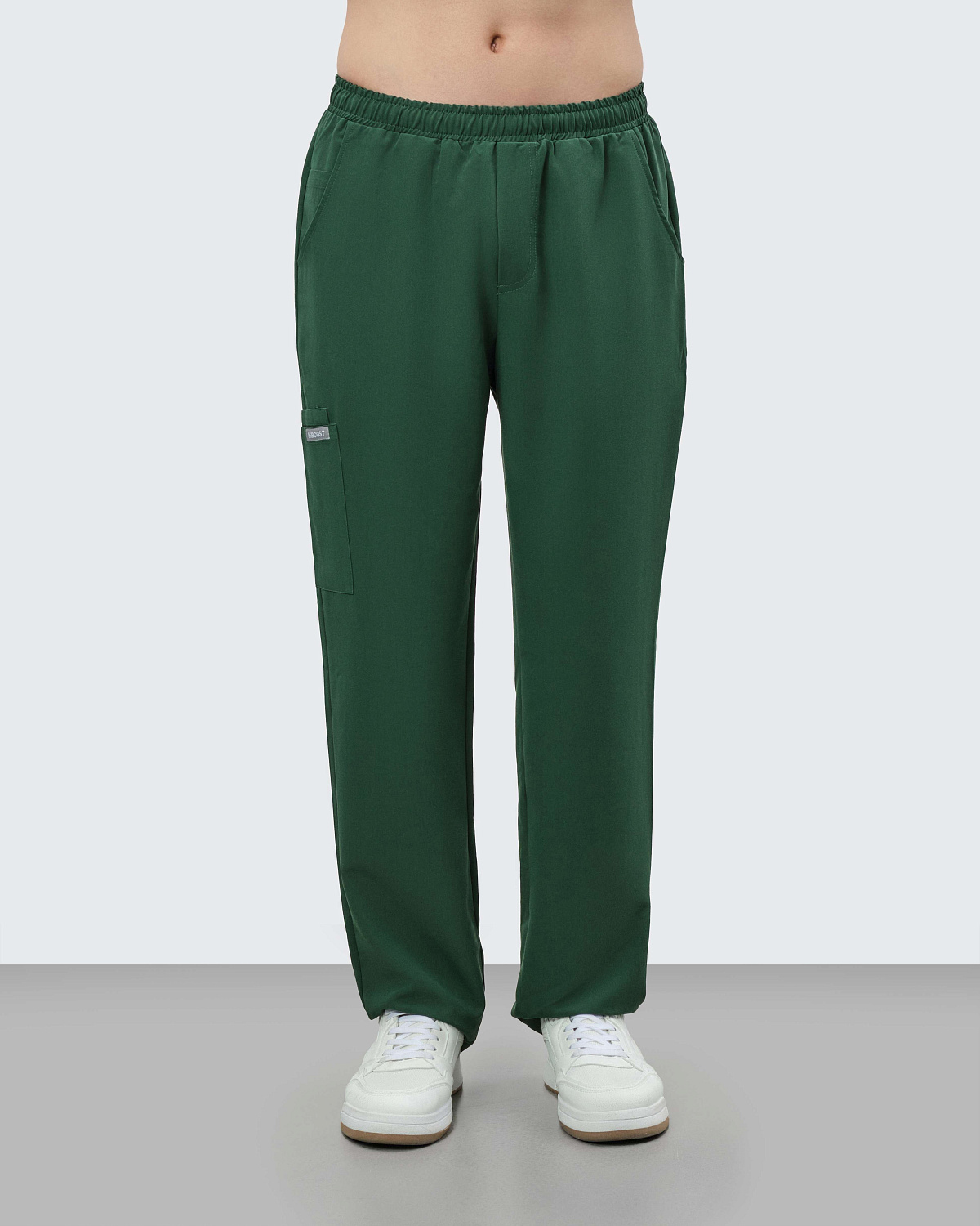 Брюки свободные мужские (XS, Темно-зеленый)