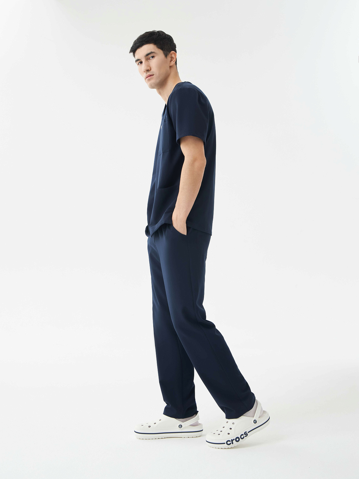 Брюки свободные мужские (3XL, Темно-синий)