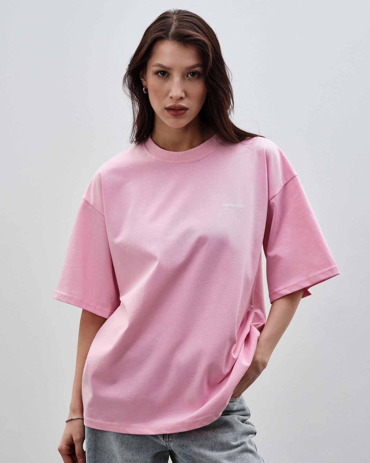 Футболка оверсайз Зубы (XL, Розовый)