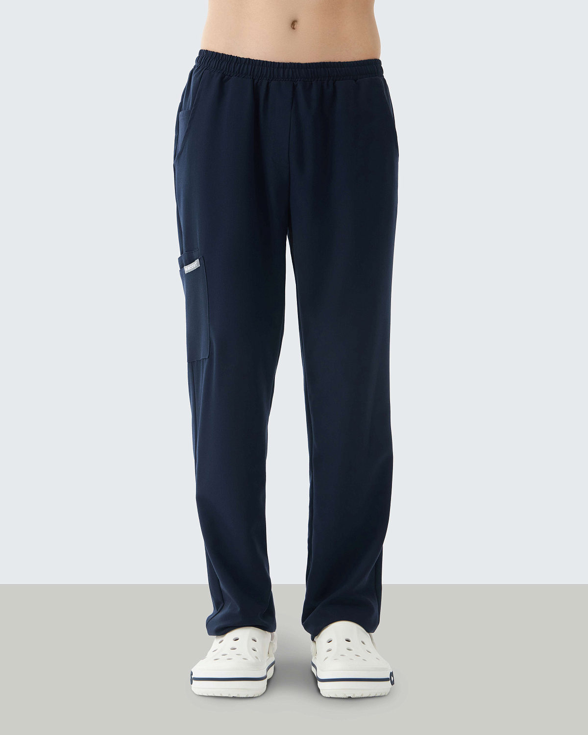 Брюки свободные мужские (3XL, Темно-синий)