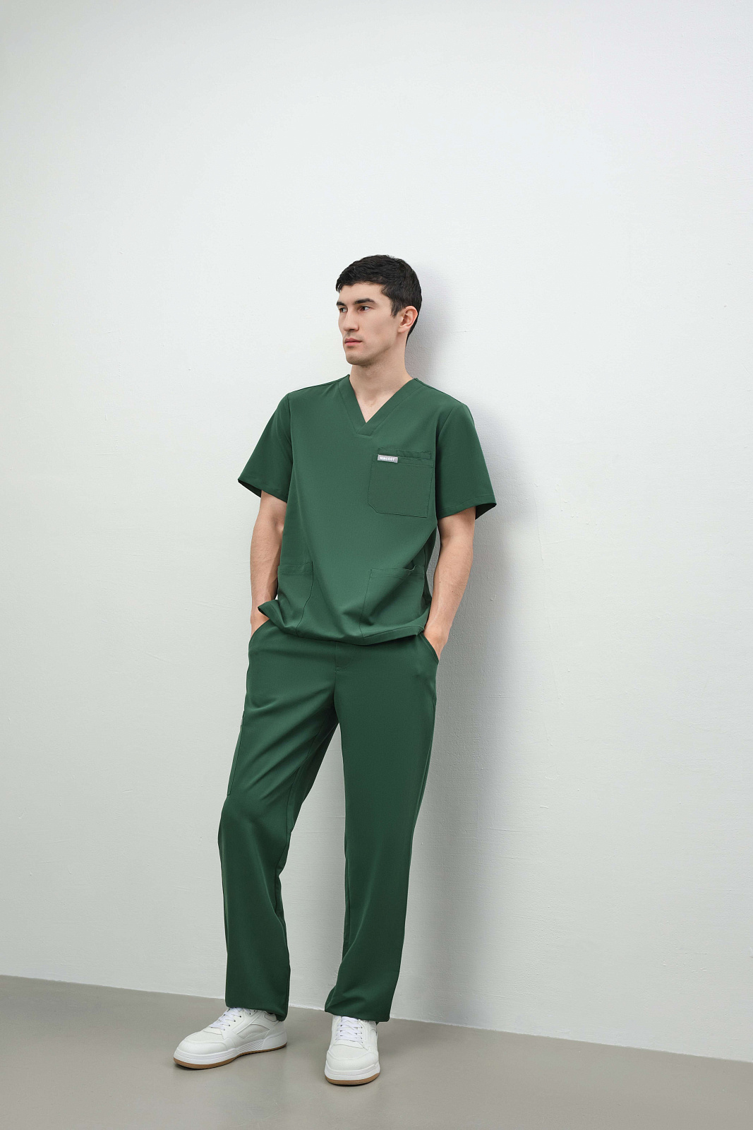 Брюки свободные мужские (XS, Темно-зеленый)