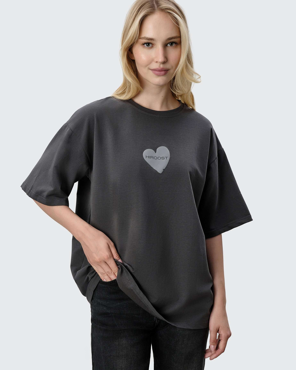 Футболка Cерое Сердце (XL, Графитовый)