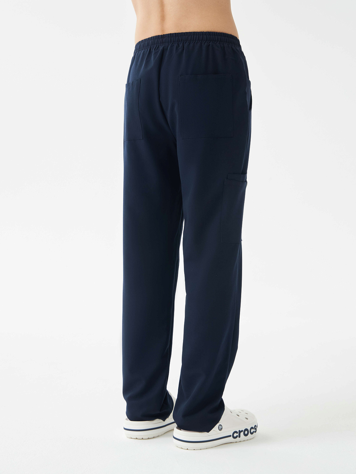 Брюки свободные мужские (3XL, Темно-синий)