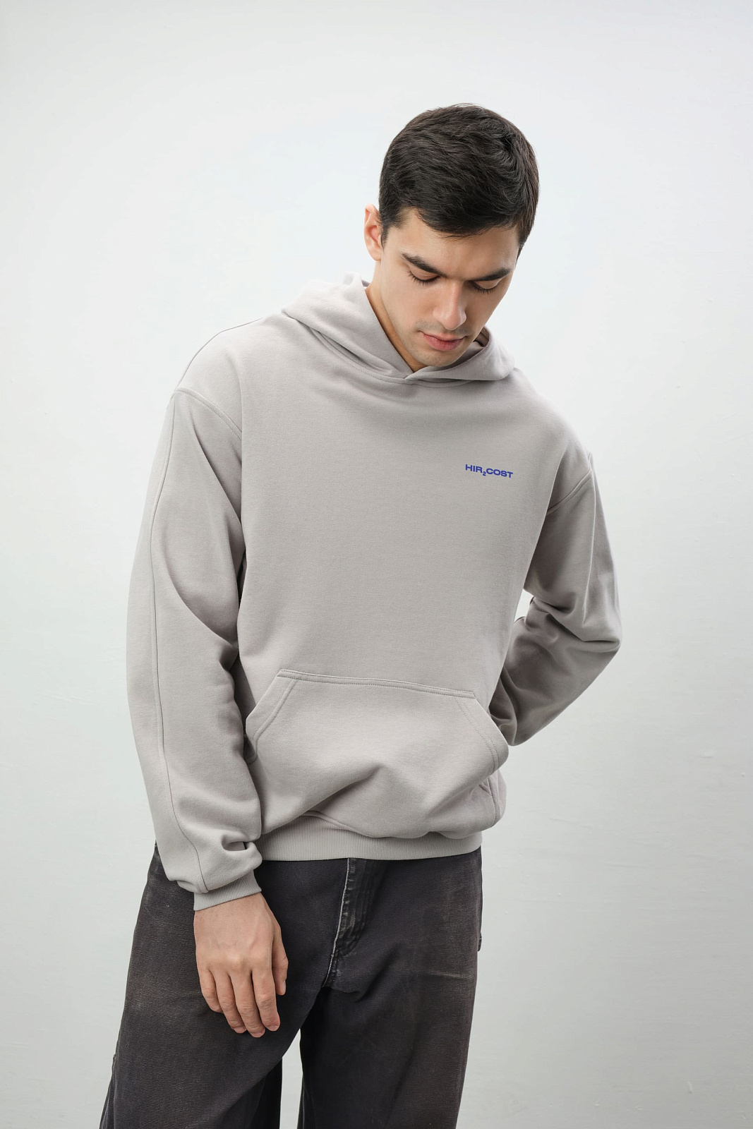 Худи с карманом Hircost 2.0 (XL, Светло-серый)
